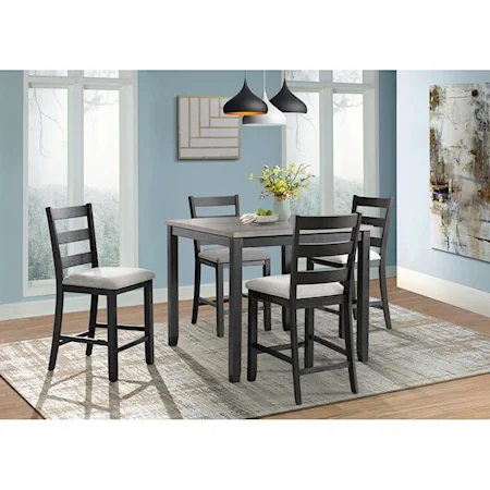 Rustic Pub Table Dining Set for 4